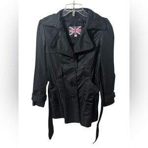 Miss London Black Trench Coat